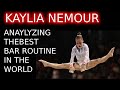 Kaylia nemours absolutly incredible bar routine analyzed by olympic gymnast lance ringnald