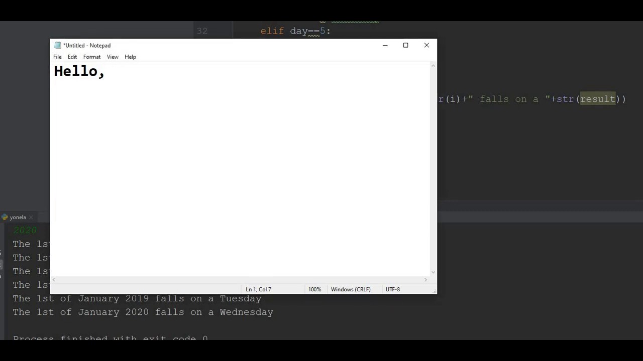 Python_Project_For_Printing_Day_of_DATE. - YouTube