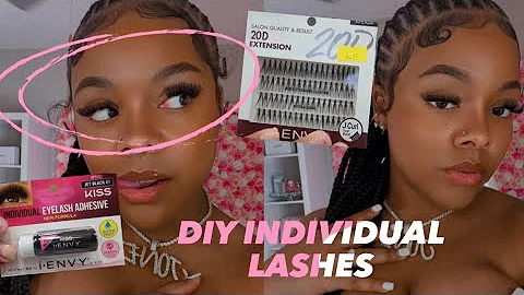 DIY Individual EYELASH EXTENSIONS ( at home ! )  *...