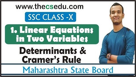 1. Linear Equations in Two Variables Determinants and Cramer