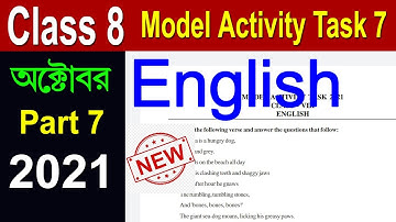 Class 8 Model Activity Task English Part 7 | Model Activity Task Class 8 English Part 7 2021