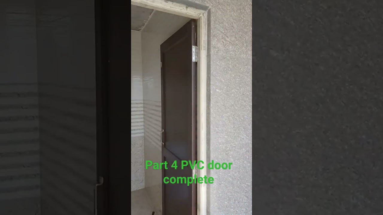 PVC door solid panel colour cherry complete