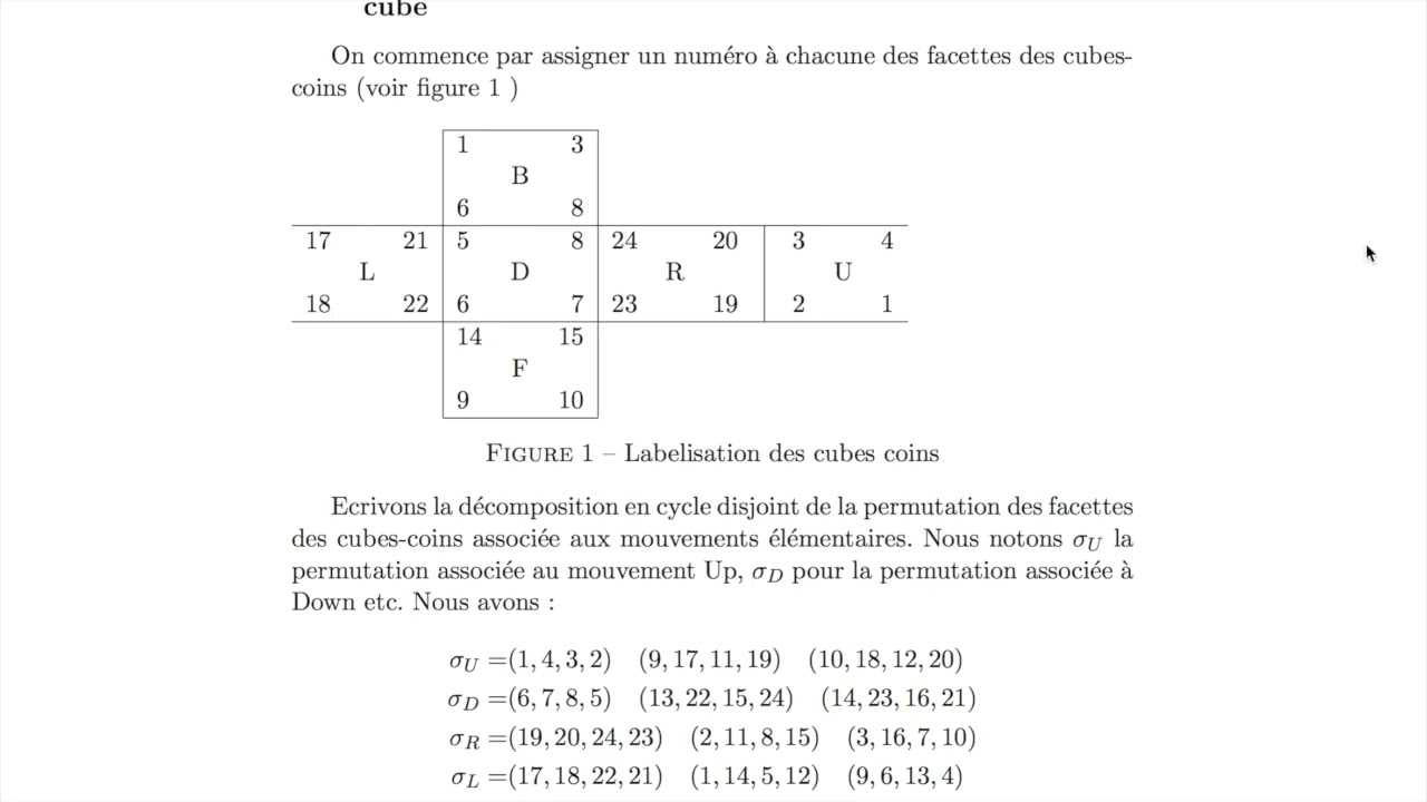 Etude du groupe de Rubik