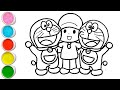 Cute Doraemon Friends and Pocoyo Drawing, Painting and Coloring For Kids and Toddlers_ Easy Drawing