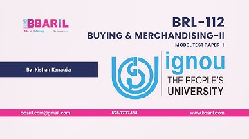 BRL-112 Buying & Merchandising-II | Model Test Paper-1 Part-1 | last year paper | Kishan kanaujia |