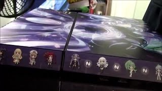 Applying the Limited Edition Megadimension Neptunia VII sticker set to my PS4
