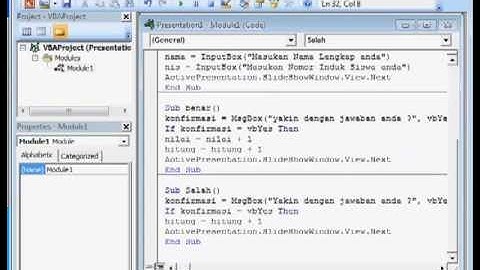 Membuat Soal Pilihan Ganda Interaktif powerpoint VBA Bagian 1