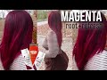Refresh Red Hair Color &amp; Dye Roots | LOREAL HICOLOR HIGHLIGHTS MAGENTA + Adore Magenta + Raging Red