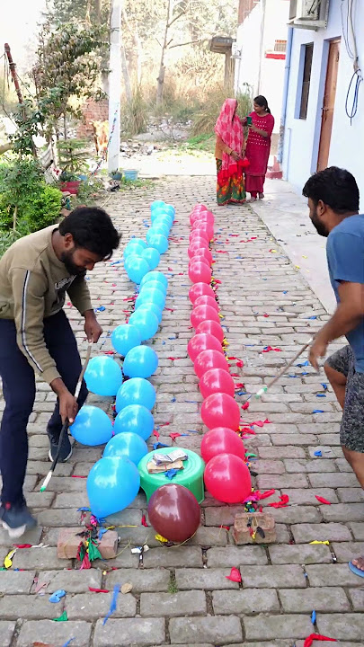 100 Balloon Popping Challenge Race #game #shorts
