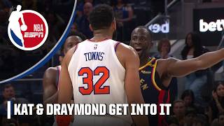 TENSIONS RISE between Draymond Green & Karl-Anthony Towns in Knicks-Warriors | NBA on ESPN