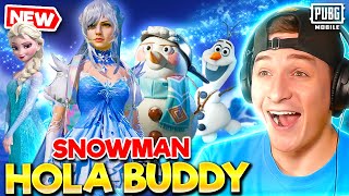 NEW SNOWMAN HOLA BUDDY LUCKY SPIN! ELSA AND OLAF IN PUBG MOBILE?!