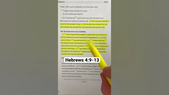 Hebrews 4:9-13 When is the last time you rested in...