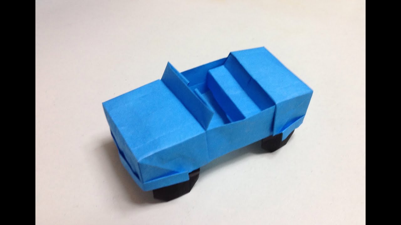 おりがみ 折り紙で車のjeep ジープ をつくる折り方 How To Make A Origami Jeep Car Kidstube キッズチューブ 子どもの学びと遊びに役立つ知育動画配信サービス