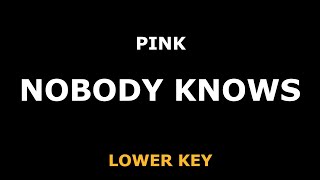 Pink - Nobody Knows - Piano Karaoke [LOWER]