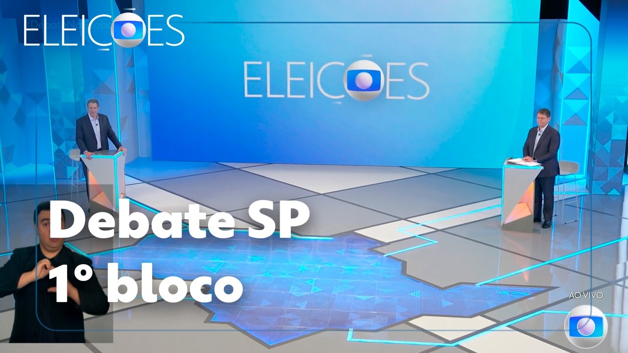 Debate da Globo em SP: Veja 1º bloco do debate entre candidatos ao governo de SP (1º turno)