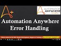 Error Handling in Automation Anywhere | Automation Anywhere Error Handling Command