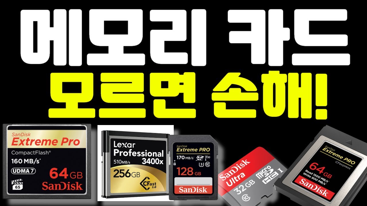 메모리 카드 종류, 구입시 알아야 할 것들, Micro SD, SD, CF, CF Express 카드란 (4K 영상용 포함)?