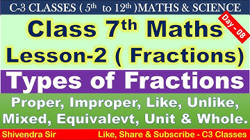 Fractions & Types of Fractions || Lesson 2 - Introduction || Class 7th Maths || By Shivendra Singh |