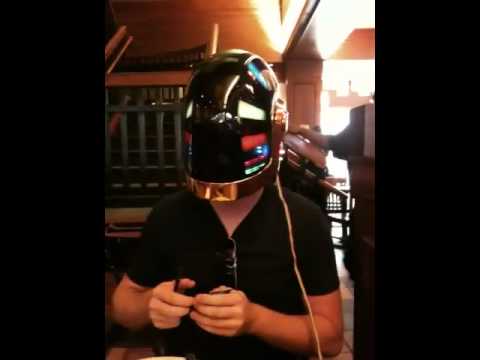 Daft Punk Helmet At Dinner