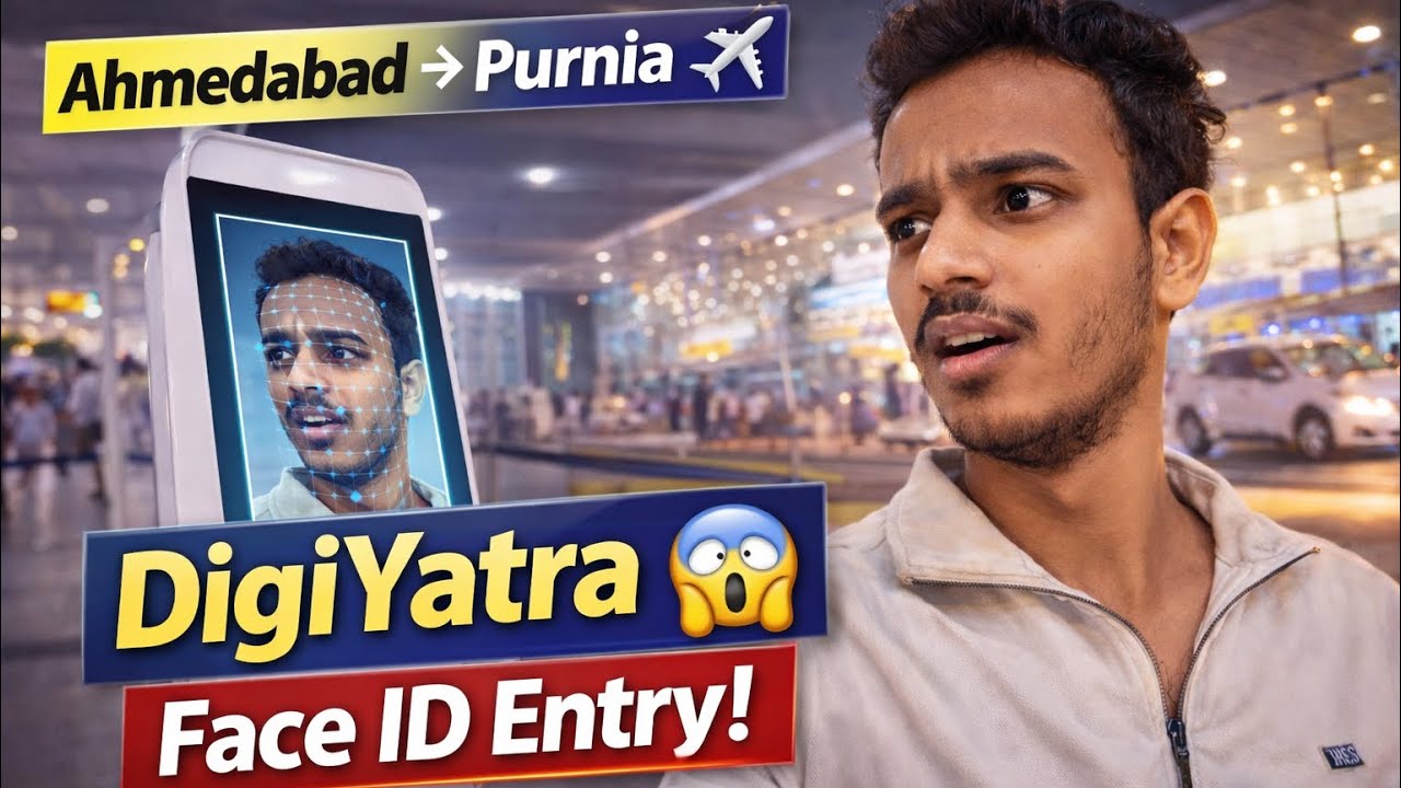 Ahmedabad Airport To Purnia | DigiYatra Full Process 😱 | Face ID Entry | Hindi Vlog