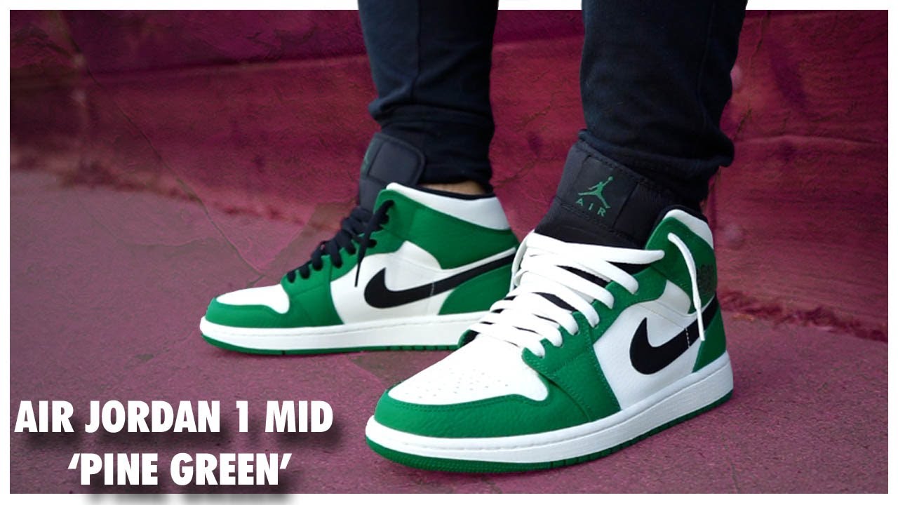 jordan 1 mid green on feet