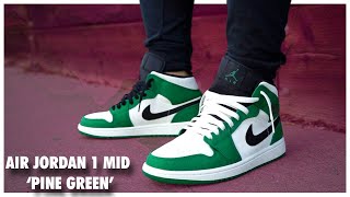 Air Jordan 1 Mid 'Pine Green' - YouTube