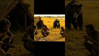 Primitive Tribe Hunts Fish – But a Hungry Bear Smells the Feast 🐻🔥 #prehistoric #1millionyearsago