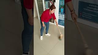 Sweeping the Floor for Mac Ann Smith (Sexy Large Boobs)