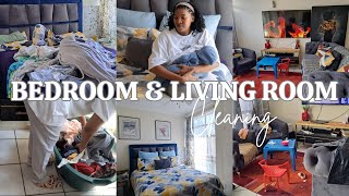 BEDROOM AND LIVING ROOM CLEANING | CLEANING MOTIVATION