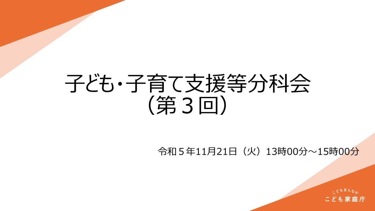 子ども・子育て支援等分科会（第３回）