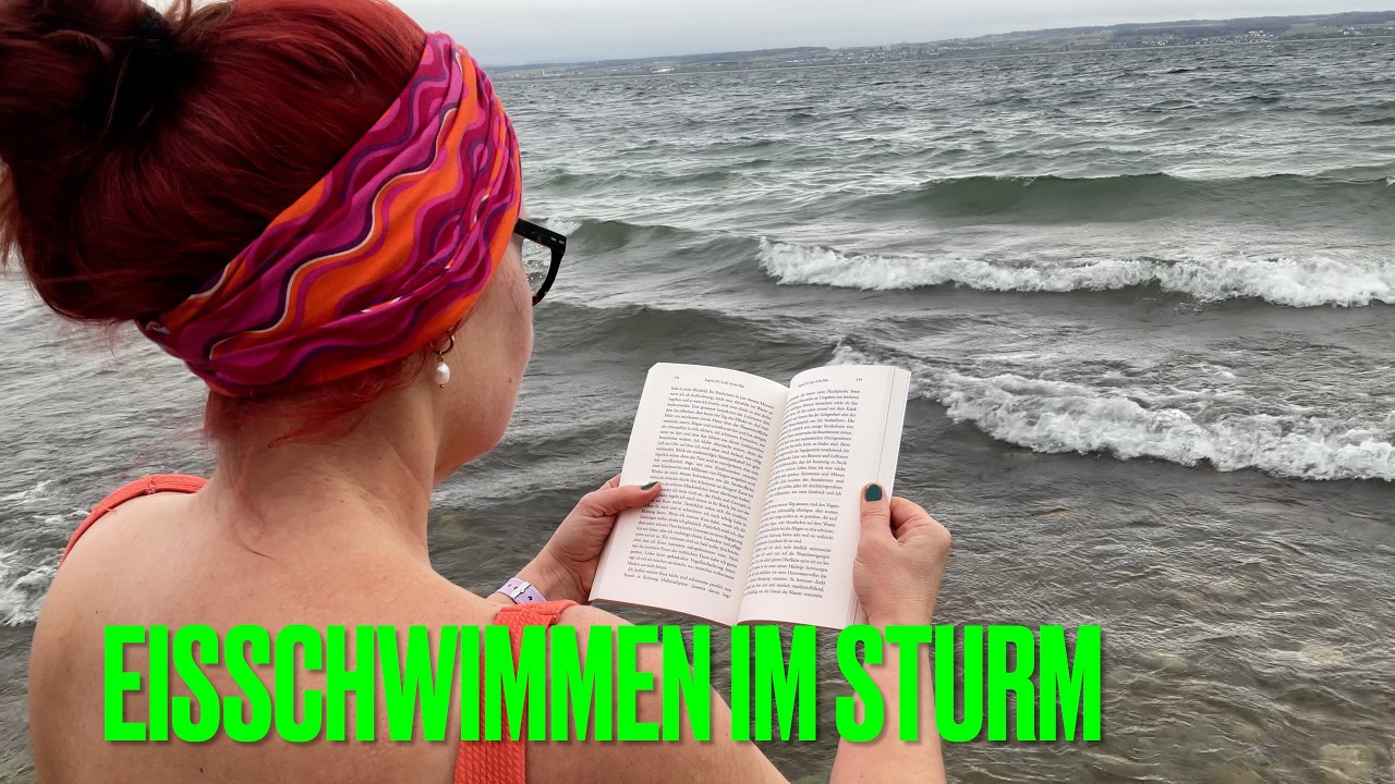 Eisschwimmen im Sturm #eisbaden #wild swimming #winterschwimmen #naturerfahrung #swimming