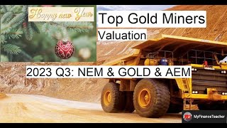 Gold miners: Newmont, Barrick, Agnico Eagle, 31 Dec 2023