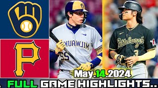 Milwaukee Brewers vs Pittsburgh Pirates (05\/14\/24) GAME HIGHLIGHTS  | MLB Season 2024