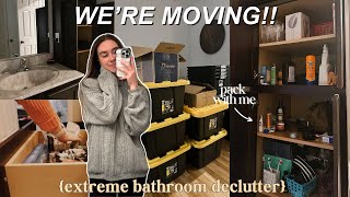 MOVING VLOG | decluttering & organizing my bathroom, 95 work days + packing my house
