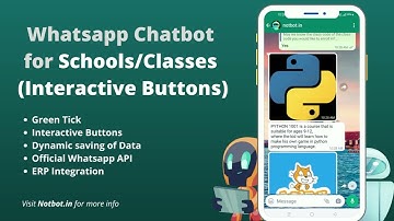 Whatsapp Chatbot with Interactive Buttons for Schools and Classes | Whatsapp Green tick & WA API