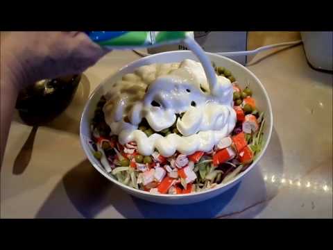 Видео рецепт Постный крабовый салат