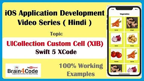 UICollectionView Custom Cell Using XIB Interface Builder File in Swift 5 XCode | Hindi | XIB File