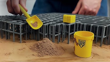 Man bouwt parkeergarage van 5 verdiepingen met mini-stenen | Kleinschalige doe-het-zelf @OUROBORO...