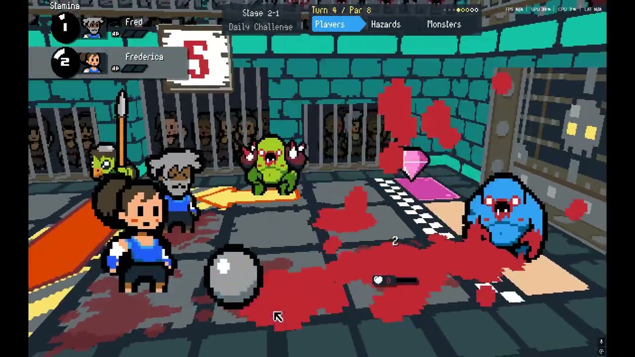 Fred and Frederica against the entire Dungeon Deathball daily