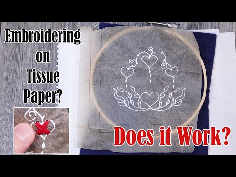 How To Use Tissue Paper to Transfer Embroidery Designs on to Dark Fabric - Embroidering DIY