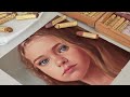 Oil pastel portrait painting  timelapse