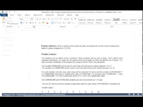 Download Write a program that would calculate and display the results for the multiplication table