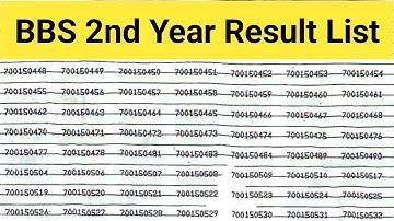 BBS 2nd Year Result Passed List || How To Check BBS 2nd Year Result | bbs second year Result 2081