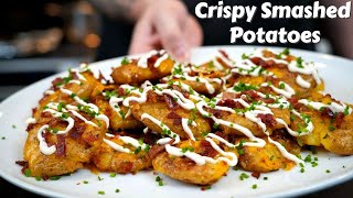 These Are The Most Delicious Potatoes Ive Ever Made Loaded Smashed Potato Recipe