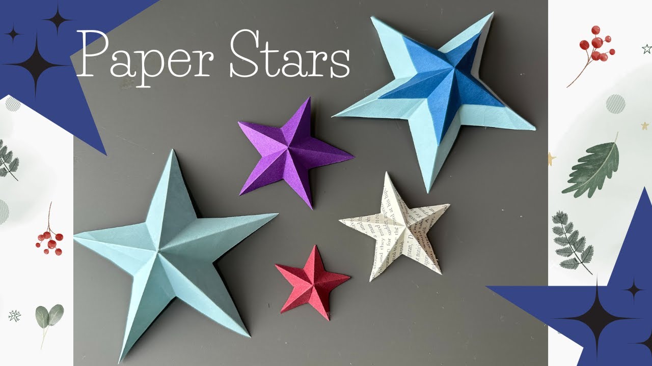 DIY Paper star paper craft 3D star Christmas ornament Christmas