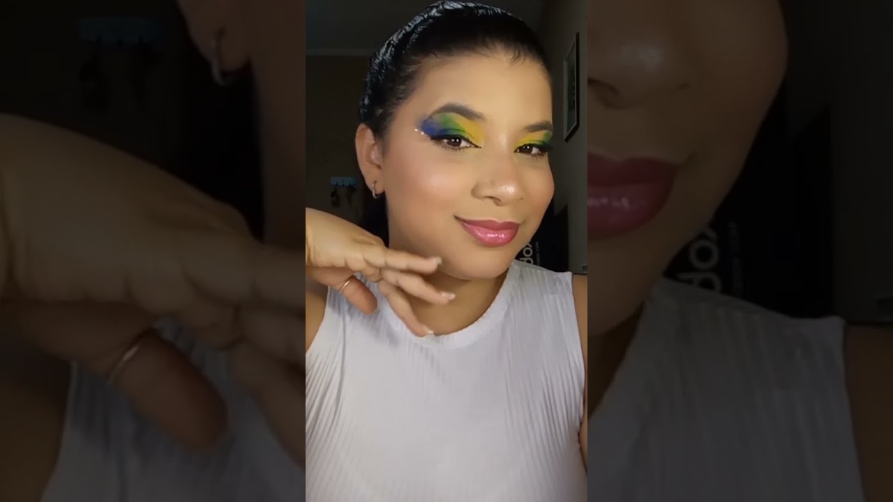 Maquiagem inspiração bandeira do Brasil 🇧🇷