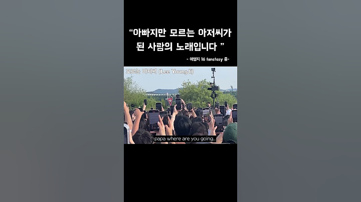 아빠지만 모르는 아저씨가 된 사람의 노래 /이영지 - 모르는 아저씨(16 fanstasy)