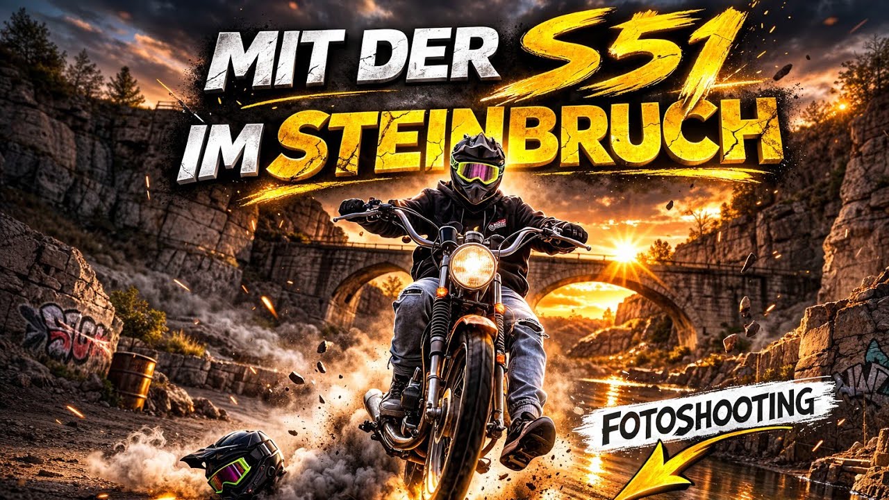 Fotoshooting in einem Steinbruch