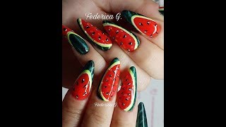 Watermelon nails🍉