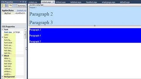 ASP.NET 4.0 Essential Skills Lesson 2-9: Use the CSS Properties window